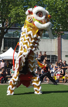 Kung Fu Tai Chi Leeuwendans voor "A Brand New Day"